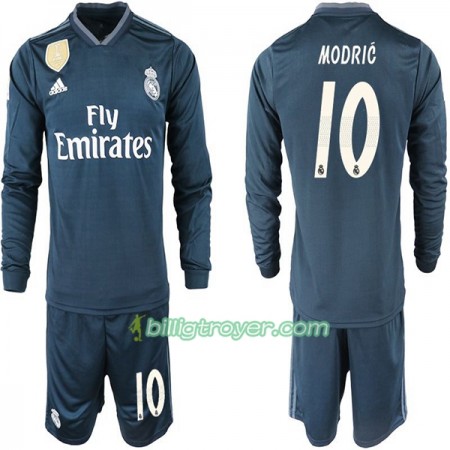 Billige Fotballdrakter Real Madrid MODRIC 10 Barn Bortedraktsett 2018/19 Langermet